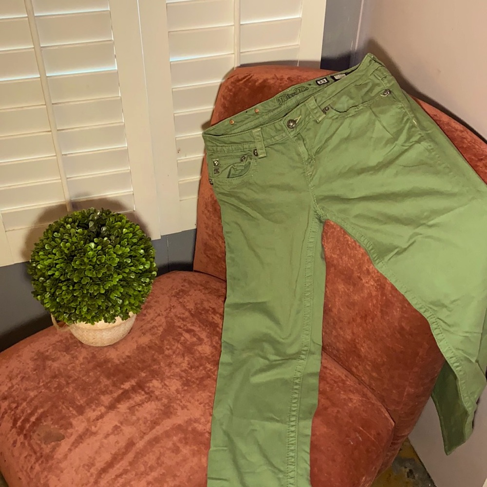 Miss Me Green Skinny Jeans size 32